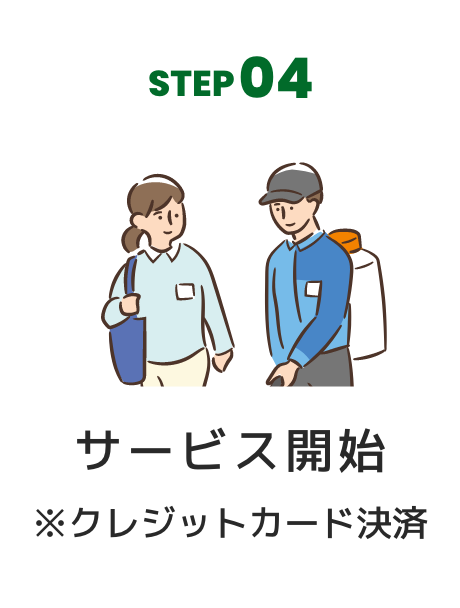 STEP04 サービス開始 ※クレジットカード決済